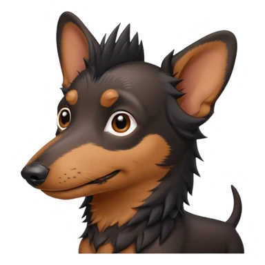 asian, male, black spiky hair dachshund as a pet sticker
