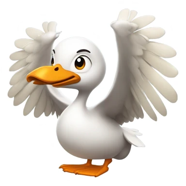 Emoji in the form of a fighting goose sticker