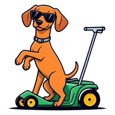 Vizsla mowing yard sticker