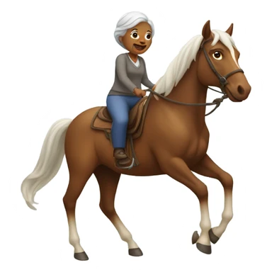 Granmother on a horse sticker