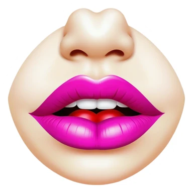A psychedelic-colored lipstick kiss mark. sticker