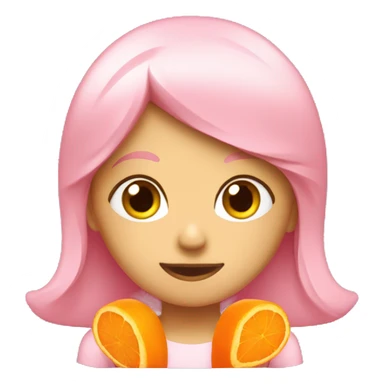 coração rosa com laranja sticker