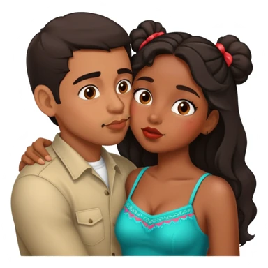mexican man kissing a cute black girl sticker
