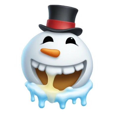 A snowman melting sticker