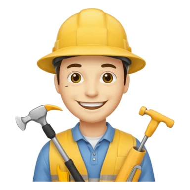 Faça um cara com rosto amarelo pegando uma do job sticker