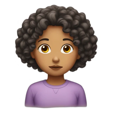 sad curly girl sticker