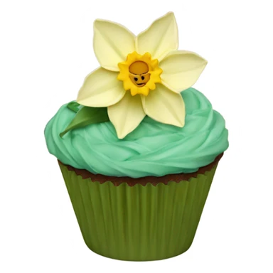 beautifully decorated daffodil cupcake sticker