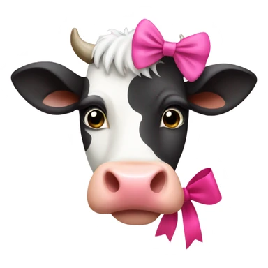 Cow with pink bow sticker