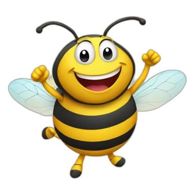 Happy bee doing sports sticker
