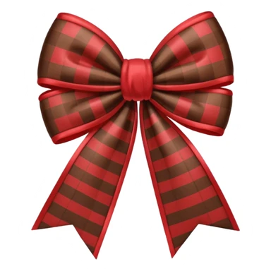 Red brown checked Bow  cute sticker