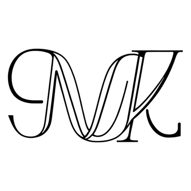 connected flowing BLK letters with silver outline, where all letters are joined together in one continuous design sticker