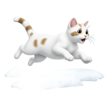 A cat jumping in the snow sticker