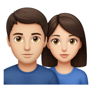 Brunette guy with hazel eyes and brunette girl with hazel eyes together  sticker