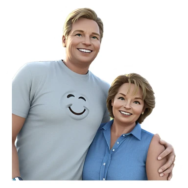 smiling boys in sunny sky sticker