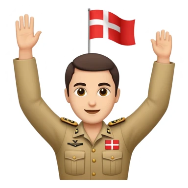 Merab Dvalishvili emoji celebrating victory with arms raised, Georgian flag draped over shoulders sticker
