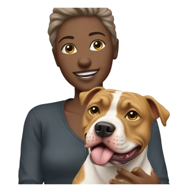 Pitbul dog with owner  sticker