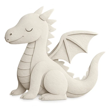 dragon paper sculpture with more details, white dragon sticker