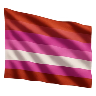 lesbian pride flag, waving fabric effect, realistic texture, no text sticker