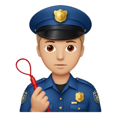 police officer holding the thread sticker