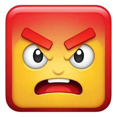 Angry pixelated emoji sticker