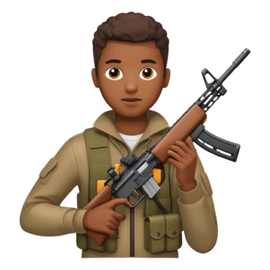 Fais moi un jeune afro américain qui tient une AR15 sticker