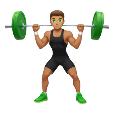 tanned guy green eyes black clothes green shoesclean and jerk exercise sticker