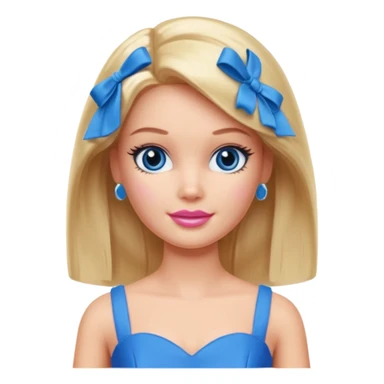 barbie girl dress blue color, half body sticker