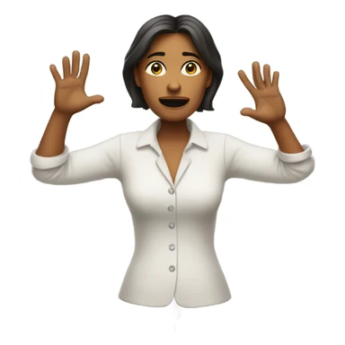 woman in shrugging hands incensed sticker