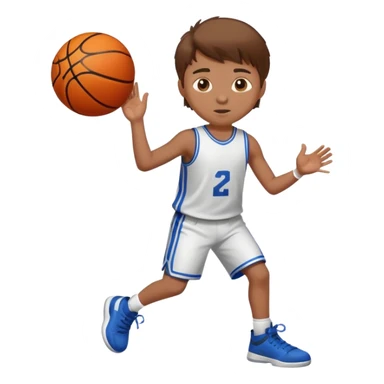 Brown hair boy playing basketball sticker