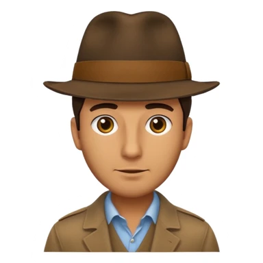 Man with olive skin and five o' clock shadow wearing brown fedora sticker