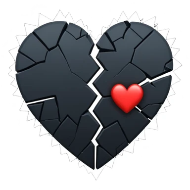 Black Broken heart sticker