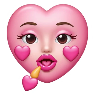 Heart eyes emoji blowing pink kisses sticker