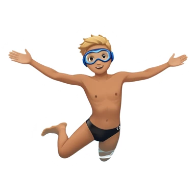 A young person leaps boldly into a sparkling pool named “Confidence,” arms wide, surrounded by skilled divers mid-air. Though less experienced, their fearless energy shines, symbolizing the courage to grow alongside greatness. sticker