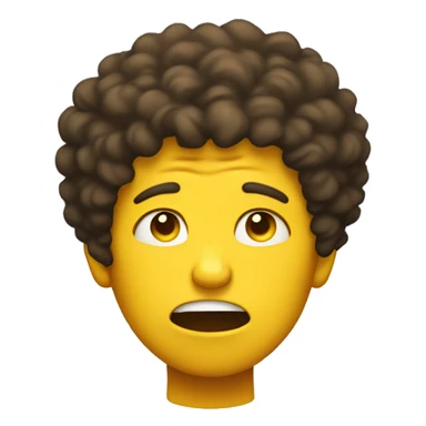 yellow guy with afro curly brown hair crying  sticker