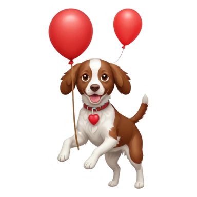 Brittany spaniel with balloons sticker