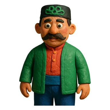 Tatar man wearing traditional Tatar clothes sticker