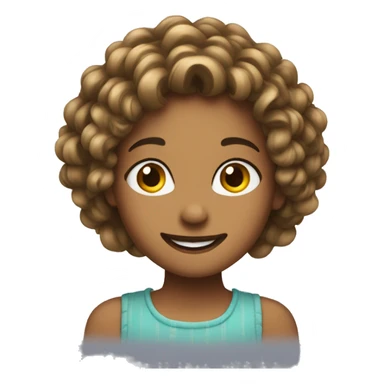 GIRL HAPPY CURELY HAIR sticker