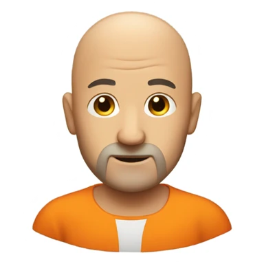 Creepy bald guy in orange shirt with thin beard sticker