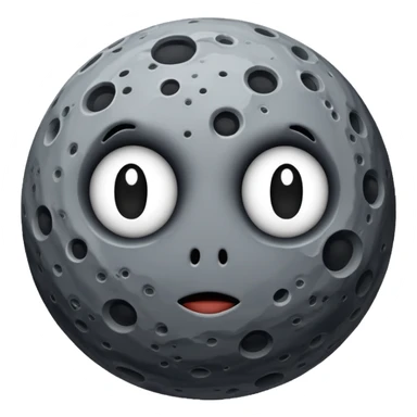 Rocky planet gray with craters no face sticker