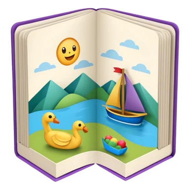 a story picture foldable book sticker