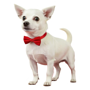 Cute little white dog walking on a red carpet ￼ sticker