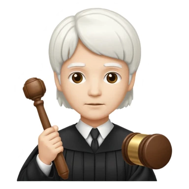Judge with white wig and gavel sticker