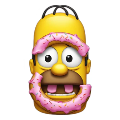 Homer Simpson mangeant un donuts sticker