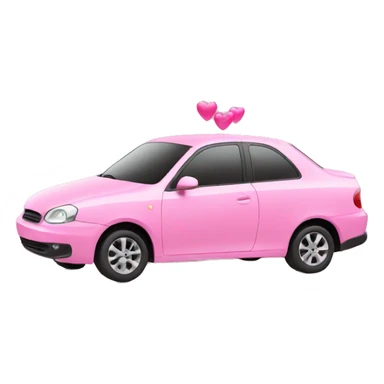 Pink car with hearts sticker