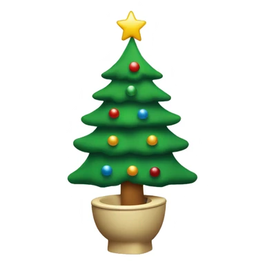 Christmas tree decorated with skibidi toilet sticker