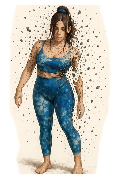 corpo come se si stesse sgretolando come se fosse rotto sticker