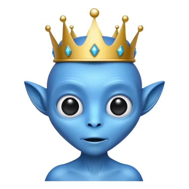 blue alien with crown sticker