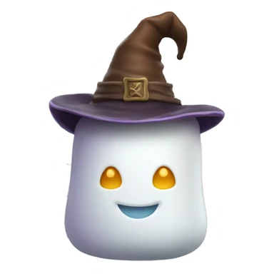 marshmallow with wizard hat sticker