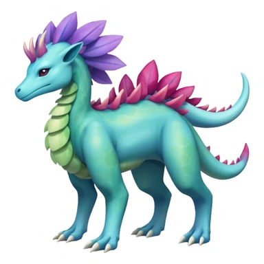 Meganium-Amaura-Suicune-Fakémon-fusion-creature (full body) sticker
