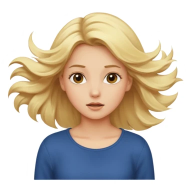 blonde girl in the wind hair blown around  sticker